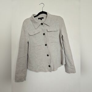 Banana Republic Women's Oatmeal GrayShacket Merino Wool Basic Soft Fashion.
